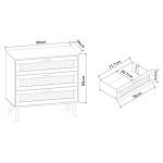 Panana 3/6/8 Drawers Dresser, Wooden Rattan Chest of Drawers with Rattan Front Spacious Storage Chest Bedside Table Nightstand Cabinet for Living Room, Closet, Hallway, Bedroom