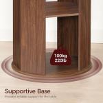 MAHANCRIS 43.3" Round Dining Table with Storage Shelf for 4, Circle Kitchen Dinner Table with Thick Tabletop, Circle Nook Table for Kitchen & Dining Room, Walnut DTWA11001