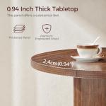 MAHANCRIS 43.3" Round Dining Table with Storage Shelf for 4, Circle Kitchen Dinner Table with Thick Tabletop, Circle Nook Table for Kitchen & Dining Room, Walnut DTWA11001