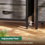 Huuger Nightstand with Charging Station, 27.6 Inch End Table Bedside Table with USB Ports and Outlets, Night Stand for Bedroom, Fabric Drawers, Grey