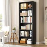 6-Tier Bookshelf, Modern Open Bookcase,6 Shelf Display Storage Shelves Floor Standing, 71 inches Tall Shelves for Home Office, Black