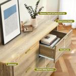 SOARMOTE 3-Piece Bedroom Furniture Set, Modern Fluted 6 Drawer Dresser & 2-Drawer Nightstands,Mid-Century Wood Storage Cabinet Set n for Bedroom, Hallway (Natural)