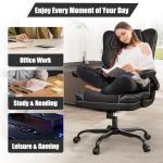 Ergonomic Office Chair with Flip-up Armrests 300lbs,Middle-Tall Computer Office Desk Chair with Lumbar Support,Executive Leather Chair with Rocking Function Adjustable Height for Home Office