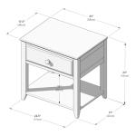 Plank+Beam Classic Solid Wood Nightstand with Drawer & Shelf, New Zealand Pine Bedside Table, Dovetail Drawer, Pecan Finish