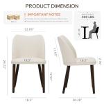COLAMY Upholstered Dining Chairs Set of 4, Modern Fabric Dining Room Kitchen Side Chair with Padded Seat and Wood Legs for Restaurant/Cafe, Beige