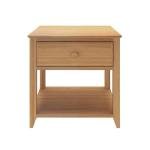 Plank+Beam Classic Solid Wood Nightstand with Drawer & Shelf, New Zealand Pine Bedside Table, Dovetail Drawer, Pecan Finish