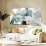 SOUGUAN Canvas Wall Art for Living Room Abstract Pictures Green Wall Decor Home Decor Teal Print Arts for Office 24"x48"