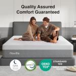 Novilla 14 Inch King Size Memory Foam Mattress in a Box, Pressure Relieving & Plush Comfort, Bliss, Grey