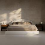 RECCI AirFrame Half-Moon Upholstered King Platform Bed Frame, Velvet Curved Arched Base with Headboard, 5 Inch Fully Round Cushioned Foam, No Box Spring Needed, Easy Assembly