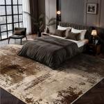 Yarooge 8x10 Rugs for Living Room - Modern Abstract Washable Rug, Ultra Soft Non Slip Low Pile Large Rugs, Floor Carpet for Bedroom Dining Room Office Laundry Nursery Home(A-Brown)