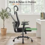 Meilocar Ergonomic Office Chair Mesh High Back, Office Desk Chair with Adjustable Lumbar Support, Rolling Work Chairs with Wheels and 3D Headrest, Black