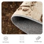 Yarooge 8x10 Rugs for Living Room - Modern Abstract Washable Rug, Ultra Soft Non Slip Low Pile Large Rugs, Floor Carpet for Bedroom Dining Room Office Laundry Nursery Home(A-Brown)