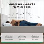 Novilla 14 Inch Queen Size Mattress, Queen Memory Foam Mattress in a Box with Cooling Refreshing High-Density Support Foam for Contour Support & Motion Isolation, Medium Firm with Edge Support