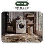 Yarooge 8x10 Rugs for Living Room - Modern Abstract Washable Rug, Ultra Soft Non Slip Low Pile Large Rugs, Floor Carpet for Bedroom Dining Room Office Laundry Nursery Home(A-Brown)