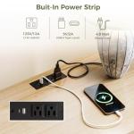 IRONCK Fluted Night Stand Set of 2, Modern Nightstand with Charging Station, Drawers and Open Shelves - Bedside Table Wood Side Table Set for Bedroom, Oak