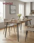 VASAGLE Dining Table for 4-6 People, Modern Farmhouse Dining Room Table, Quick Assembly, Heat-Resistant Tabletop, 55.1 x 29.5 x 29.5 Inches, for Kitchen, Natural Walnut and Ink Black UKDT100K02V2