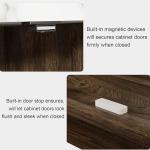 Homiflex Buffet Cabinet with Storage, 63 Inch Sideboard Cabinet with Curved Corner, 4 Doors, Adjustable Shelves, Modern Coffee Bar Cabinet for Kitchen, Living Room, Curved Profile Design, Brown