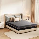 EGOHOME 12 Inch Queen Memory Foam Mattress for Back Pain, Cooling Copper Gel Bed in a Box, Foam Made in USA, CertiPUR-US Certified, Therapeutic Medium Firm, Double 60x80x12 Black