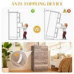 Karl home Dresser for Bedroom, Modern Wood Dresser Chest of Drawers, Bedroom Dressers Nightstand, Anti-Tipping Device, Rose Gold Metal Handle, Living Room, Hallway, Office (Grey-6 Drawer)