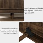 Homiflex Buffet Cabinet with Storage, 63 Inch Sideboard Cabinet with Curved Corner, 4 Doors, Adjustable Shelves, Modern Coffee Bar Cabinet for Kitchen, Living Room, Curved Profile Design, Brown