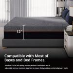 EGOHOME 12 Inch Queen Memory Foam Mattress for Back Pain, Cooling Copper Gel Bed in a Box, Foam Made in USA, CertiPUR-US Certified, Therapeutic Medium Firm, Double 60x80x12 Black