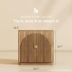 BELLEZE Set of 2 Modular Fluted Sideboard Buffet Cabinet with Storage, Mid-Century Modern Console Table with Symmetrical Arched Doors, Credenza for Dining Room, Kitchen and Living Room, Caramel Brown