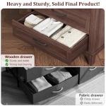 GarveeHome 5 Dresser for Bedroom, 41.3 in Tall Vertical Drawer Dresser with Large Storage, Freestanding Wooden Closet Chest for Bedroom, Living Room, Walnut