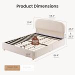 ModernMate Queen Lift Up Storage Bed Frame, Upholstered Bed Frame with Adjustable Headboard, Oeko-TEX Chenille Fabric, Hydraulic Lift Storage Bed, No Box Spring Needed, Wooden Slat Support, Beige