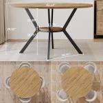 MECHYIN 42 Inch Round Dining Table for 2–4, Farmhouse Round Kitchen Table with Storage Shelf, Pedestal Dining Table, Wood Top & Metal Base, Small Space Table for Apartment, Dining Room