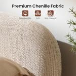 ModernMate Queen Lift Up Storage Bed Frame, Upholstered Bed Frame with Adjustable Headboard, Oeko-TEX Chenille Fabric, Hydraulic Lift Storage Bed, No Box Spring Needed, Wooden Slat Support, Beige