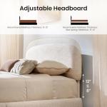 ModernMate Queen Lift Up Storage Bed Frame, Upholstered Bed Frame with Adjustable Headboard, Oeko-TEX Chenille Fabric, Hydraulic Lift Storage Bed, No Box Spring Needed, Wooden Slat Support, Beige