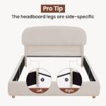 ModernMate Queen Lift Up Storage Bed Frame, Upholstered Bed Frame with Adjustable Headboard, Oeko-TEX Chenille Fabric, Hydraulic Lift Storage Bed, No Box Spring Needed, Wooden Slat Support, Beige