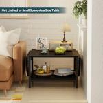 SAYGOER Black Coffee Table Modern Extended Coffee Tables with Storage for Living Room 2-Tier Unique Center Table with Two Folding Panel for Any Large or Small Space,Foldable, All Black