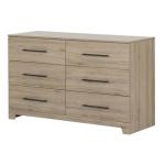 South Shore Primo 6-Drawer Double Dresser, Rustic Oak