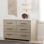 South Shore Primo 6-Drawer Double Dresser, Rustic Oak