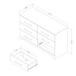 South Shore Primo 6-Drawer Double Dresser, Rustic Oak