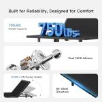 Pipishell Queen Adjustable Bed Frame with Massage, Electric Bed Base with Head & Foot Incline, USB-A & USB-C Ports, LED Under-Bed Lighting, 4 Leg Height Options, and Easy 3-Step Assembly