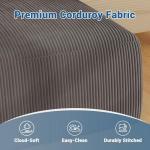 40" Oversized Square Corduroy Ottoman Pouf - Poofy Soft Foot Rest with Foam Chunk Filling, Movable Large Ottoman Pouf Footstool for Living Room Sofa Couch Bedroom, Grey(1 Piece)