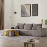 40" Oversized Square Corduroy Ottoman Pouf - Poofy Soft Foot Rest with Foam Chunk Filling, Movable Large Ottoman Pouf Footstool for Living Room Sofa Couch Bedroom, Grey(1 Piece)