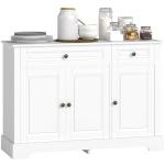 HOMCOM Sideboard Buffet Cabinet, Modern Buffet Cabinet with Storage and 2 Drawers, Coffee Bar Station with Adjustable Shelves for Kitchen, Entryway, White
