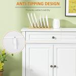 HOMCOM Sideboard Buffet Cabinet, Modern Buffet Cabinet with Storage and 2 Drawers, Coffee Bar Station with Adjustable Shelves for Kitchen, Entryway, White