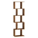 VASAGLE Bookshelf, 5-Tier Bookcase, 9.4 x 15.7 x 62.6 Inches, Storage Shelf with Open Compartments, Modern Style, for Living Room, Bedroom, Office, Rustic Brown ULBC462K01