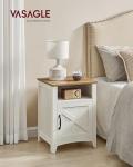 VASAGLE LIRY Collection - Farmhouse Nightstand with Barn Door, Set of 2, Bedside Table with Storage, Side End Table, Night Stand, Open Compartment, for Bedroom, Rustic White and Honey Brown ULET809K41