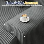 Mvpipi 118" Modern L Shaped Modular Sectional Sofa, Boneless Cloud Couch with Ottoman, Oversized Corduroy Couch Deep Seat, 30D Sponge for Indoor Living Room, No Assembly Required(Gray)