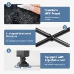 DUMOS 47 Inch Computer Desk with 8 Fabric Drawers, Office Gaming Desk with Storage, Writing Study Table with X-Shaped Reinforced Structure, Black