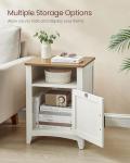 VASAGLE LIRY Collection - Farmhouse Nightstand with Barn Door, Set of 2, Bedside Table with Storage, Side End Table, Night Stand, Open Compartment, for Bedroom, Rustic White and Honey Brown ULET809K41