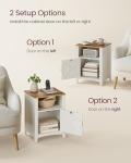 VASAGLE LIRY Collection - Farmhouse Nightstand with Barn Door, Set of 2, Bedside Table with Storage, Side End Table, Night Stand, Open Compartment, for Bedroom, Rustic White and Honey Brown ULET809K41