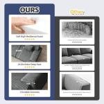 Mvpipi 118" Modern L Shaped Modular Sectional Sofa, Boneless Cloud Couch with Ottoman, Oversized Corduroy Couch Deep Seat, 30D Sponge for Indoor Living Room, No Assembly Required(Gray)