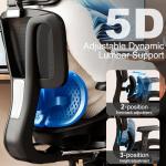 Vonesse Ergonomic Office Chair with Footrest, Desk Chairs with Adjustable 3D Headrest and Armrests, Computer Gaming Chair with Dynamic Lumbar Support & Adjustable Depth Breathable Mesh Seat (Black)