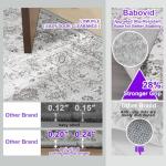 Washable Area Rug 8x10 Gray, Large Soft Rugs for Living Room Floral Grey White Carpet 8x10 Area Rugs for Bedroom Dining Room Non-Slip Stain Resistant Under Table Rug (8 x 10, Grey White)